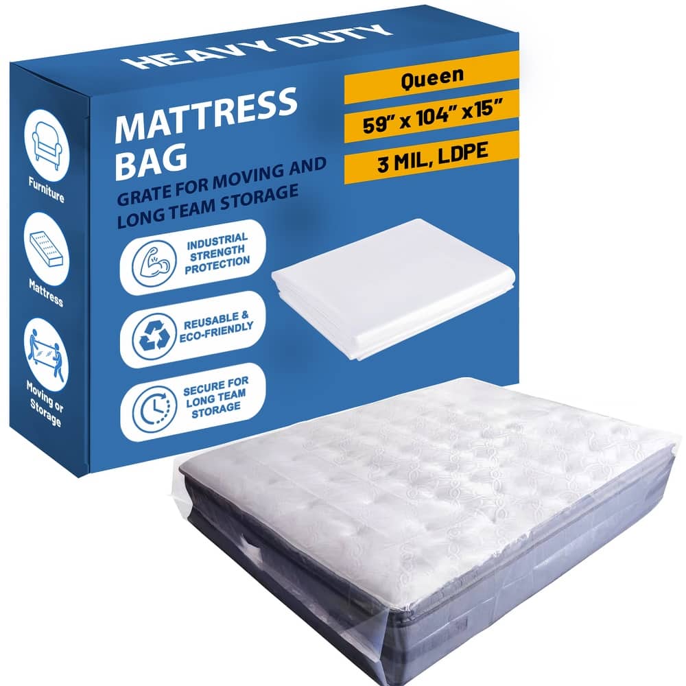 Mattress Bag for Moving & Storage, Heavy-Duty Mattress-Protector Cover, Waterproof Mattresses Storage Bags, Tear Resistant