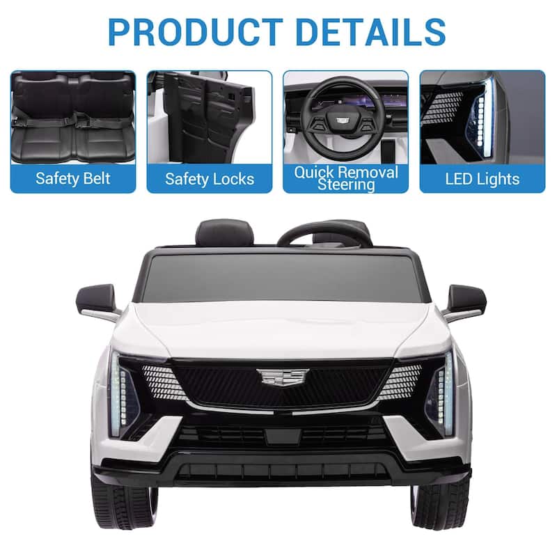 24V Ride on Car, Licensed Battery Powered Electric Vehicle - White
