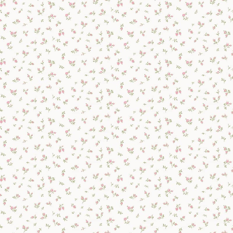 Galerie Wallcoverings Cottage Chic Tiny Floral and Leaf Motif ECODECO Material Matte Wallpaper Roll - 33 feet x 21 inches - Pink