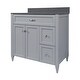 preview thumbnail 37 of 109, Vail 37" Bathroom Vanity with Cultured Marble Top Sink w/ Backsplash in White with White Basin