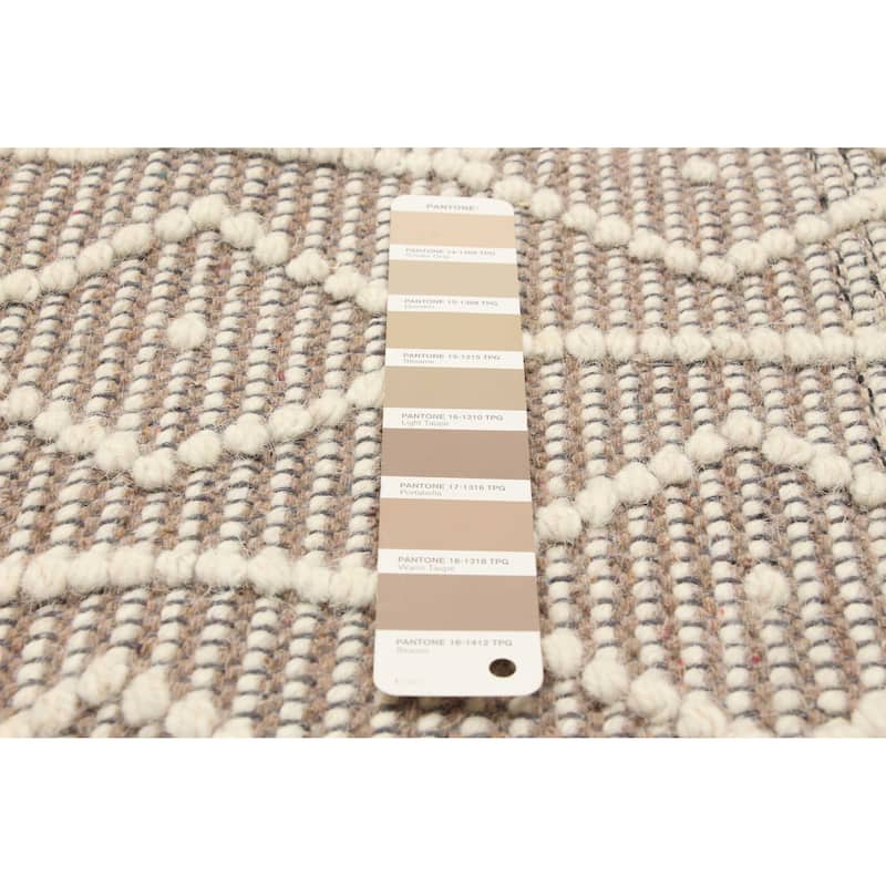 ECARPETGALLERY Braid weave Sienna Brown Wool Rug - 5'1 x 8'0