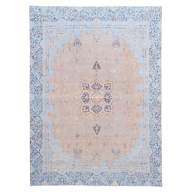 ECARPETGALLERY Hand-knotted Antalya Vintage Light Brown Wool Rug - 8'11 x 11'10