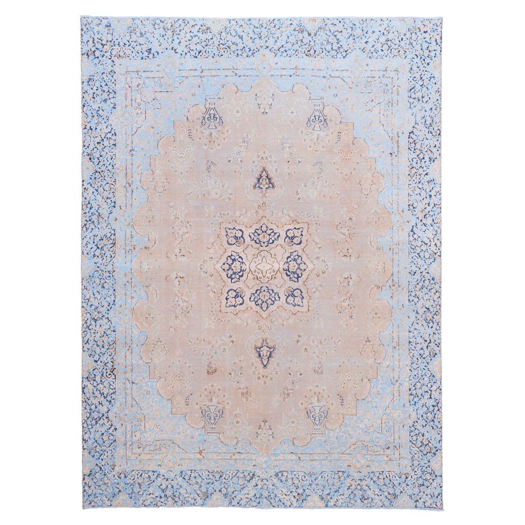 ECARPETGALLERY Hand-knotted Antalya Vintage Light Brown Wool Rug - 8'11 x 11'10
