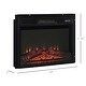 preview thumbnail 3 of 7, HOMCOM 23" Electric Fireplace Insert for Wooden Cabinet with Realistic Log Flames, Adjustable Brightness, 1400W, Black