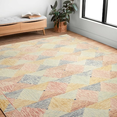 Alexander Home Kaleidoscope Geometric Hand-Hooked Wool Rug