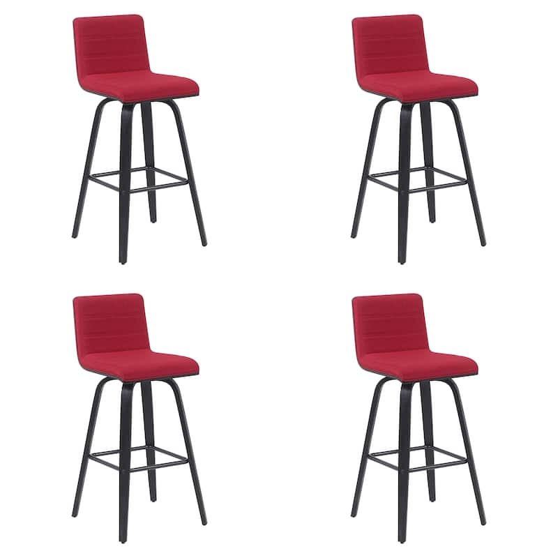 Skara Swivel Bar Stool, Upholstered Bar Height Chair with Bentwood Frame
