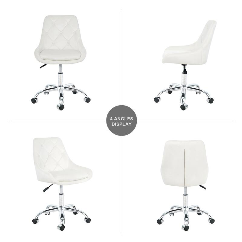 Modern Adjustable Height Velvet Dining Chair with Wheels Set of 1.