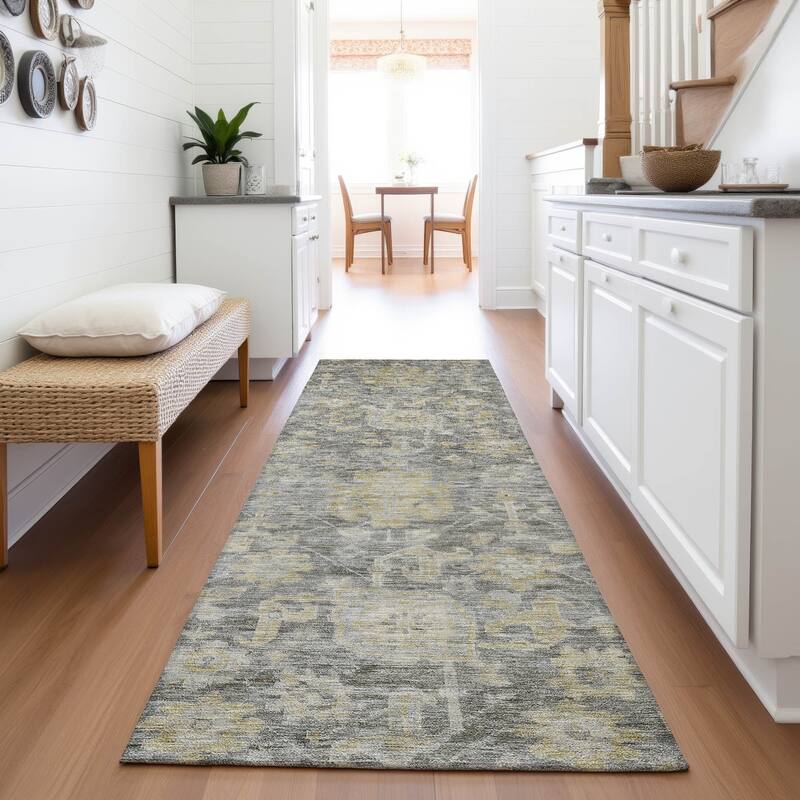 Premium Washable Super Soft Farmhouse Mayfield Rug - Pewter - 2'3" x 7'6"