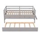 preview thumbnail 5 of 15, Elegant Low Loft Bed Twin Size with Trundle, Full Safety Fence, Climbing ladder and Storage Drawers, Solid & Sturdy, Grey