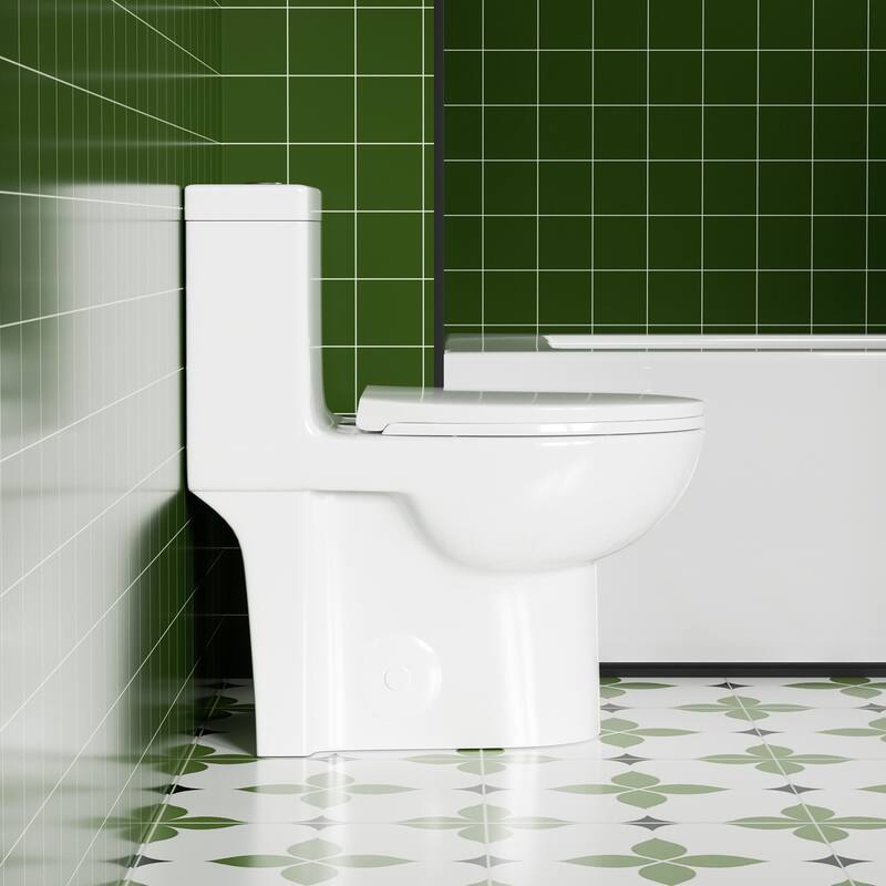 1.1/1.6Tornado Flush One-Piece Toilets,Button on the Tank top,Water-Saving Elongated Comfort Height Floor Mounted