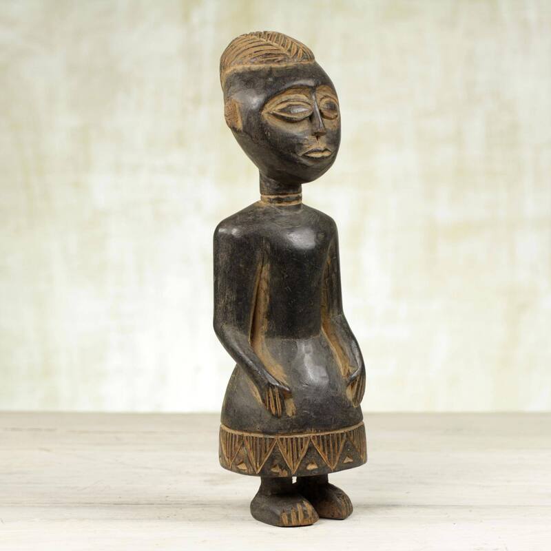 Handmade Ashanti Poise Wood sculpture (Ghana)