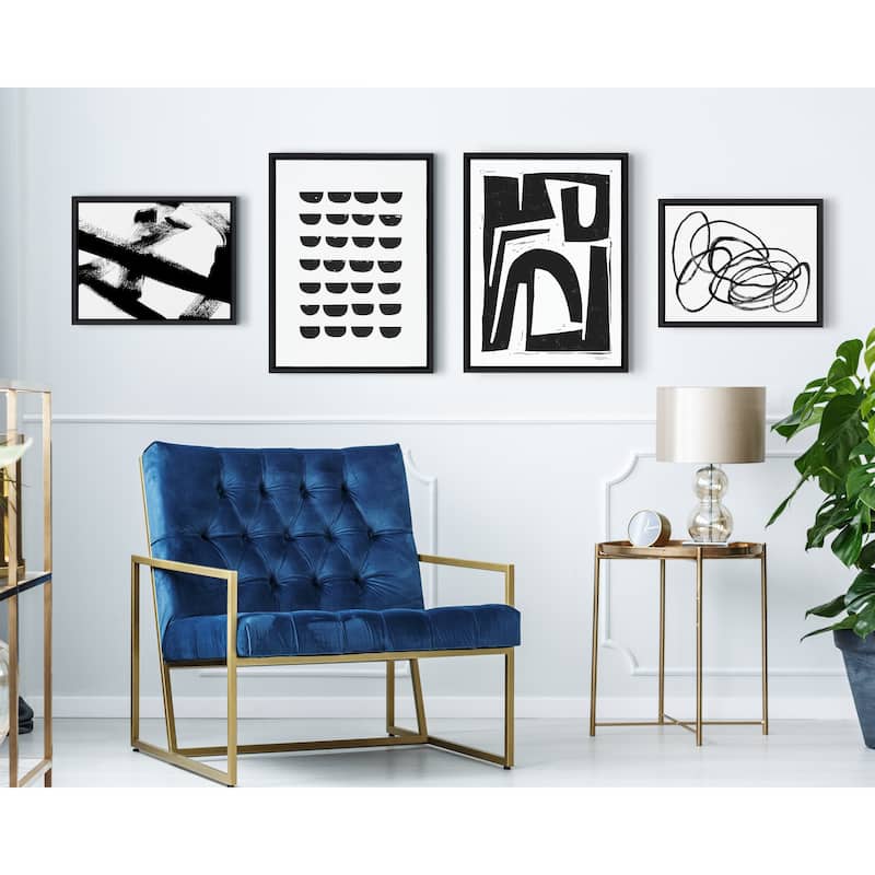 Kate and Laurel Sylvie Modern Abstract Framed Canvas Set