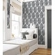 preview thumbnail 8 of 13, NextWall Paradise Palm Peel-and-Stick Wallpaper 20.5 in. W x 18 ft. L - Black Sands