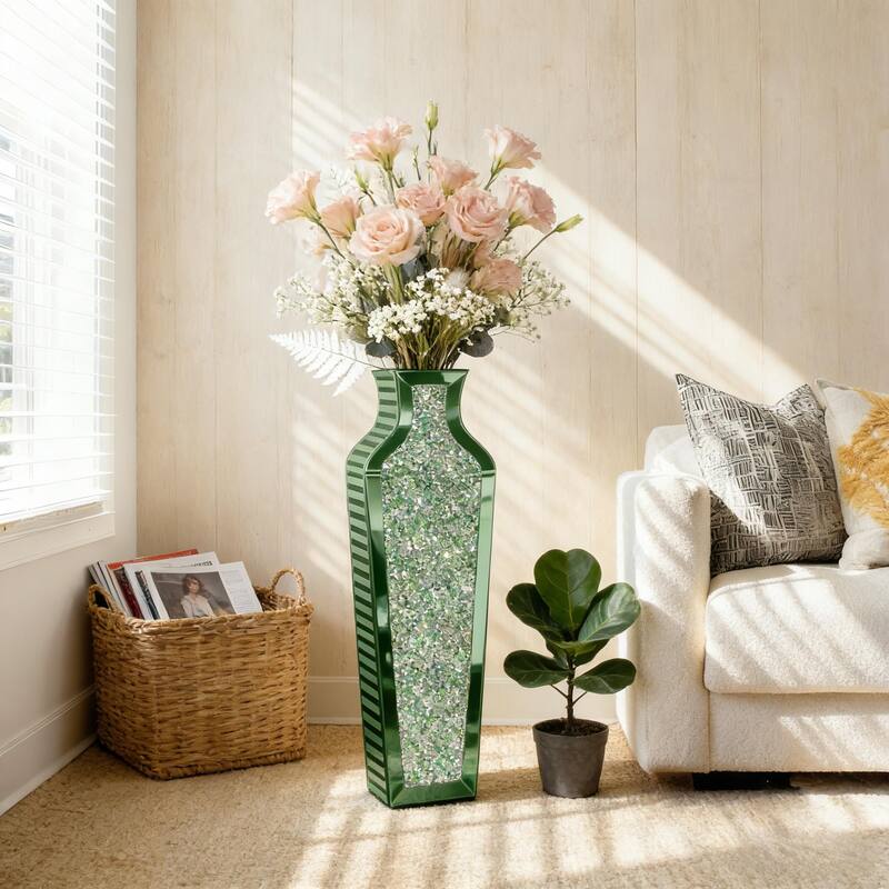 Glass Floor Vase Crystal Home Decor