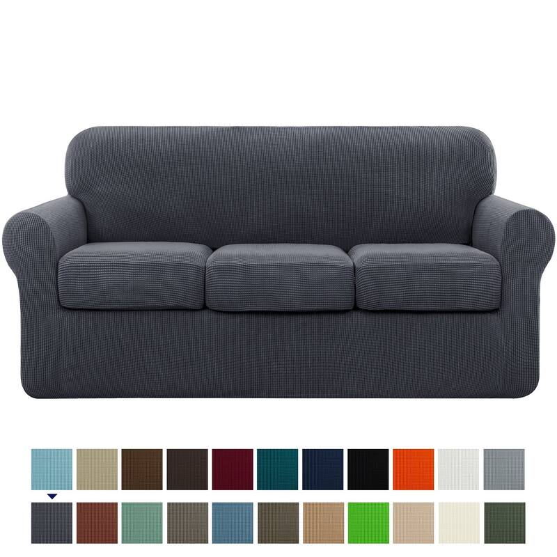 Subrtex Sofa Separate Cushion Soft Cover Slipcover Furniture Protector - Sofa - Grey