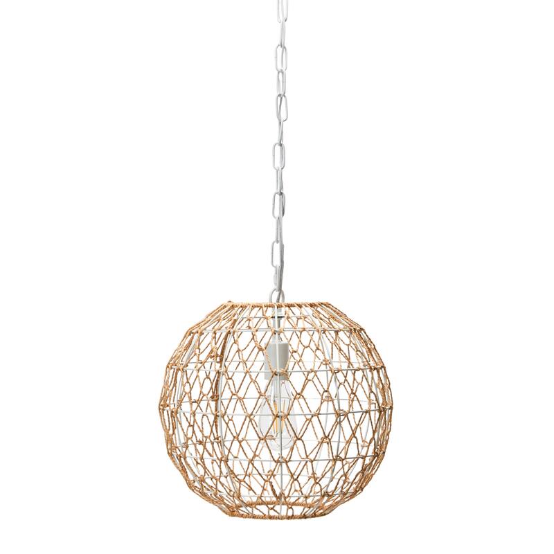 Robert Stevenson Lighting Alaina - Paper Rope and Metal Ceiling Light - 14L x 14W x 76H