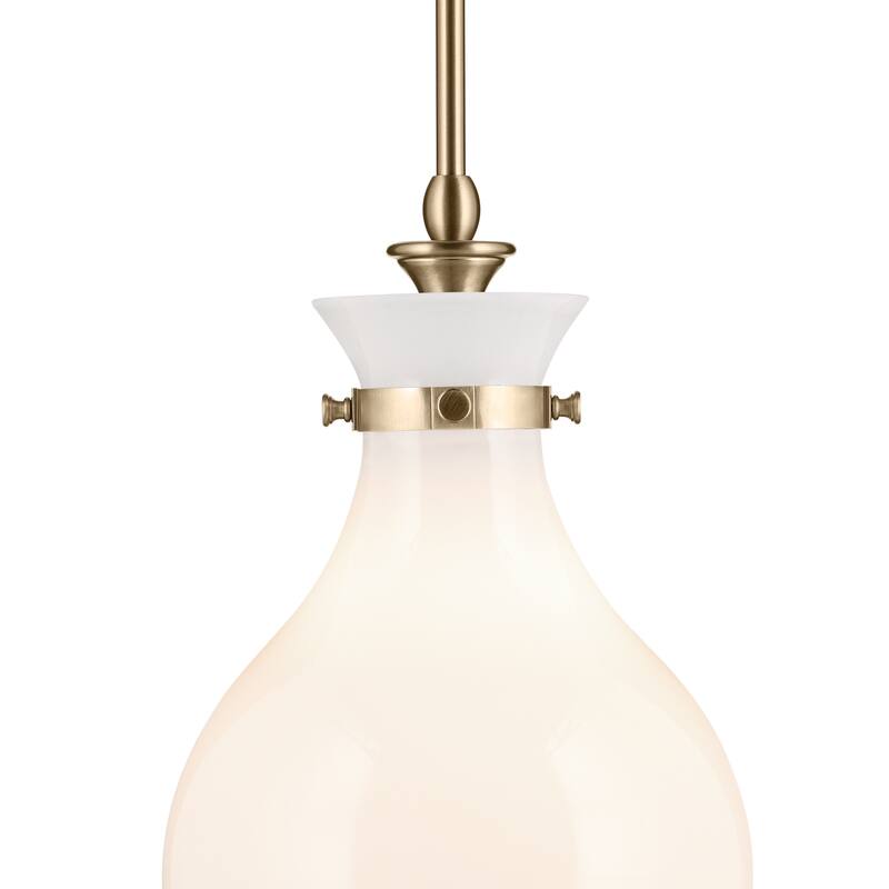 Kichler Lighting Laria 9.75 Inch 1 Light Pendant with Opal Glass in Champagne Bronze