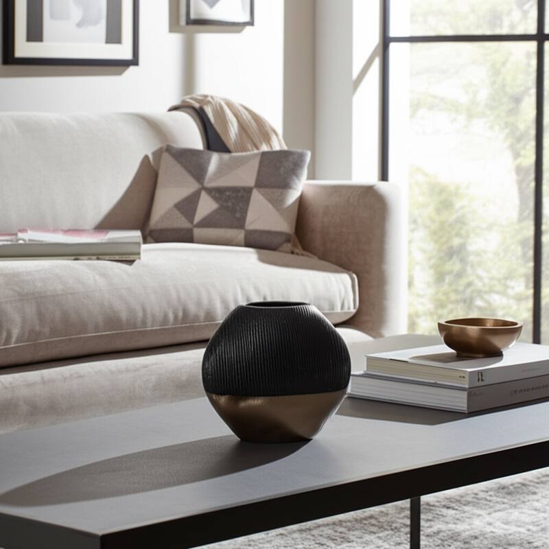 Modern Round Metal Table Vase - Flower Vase