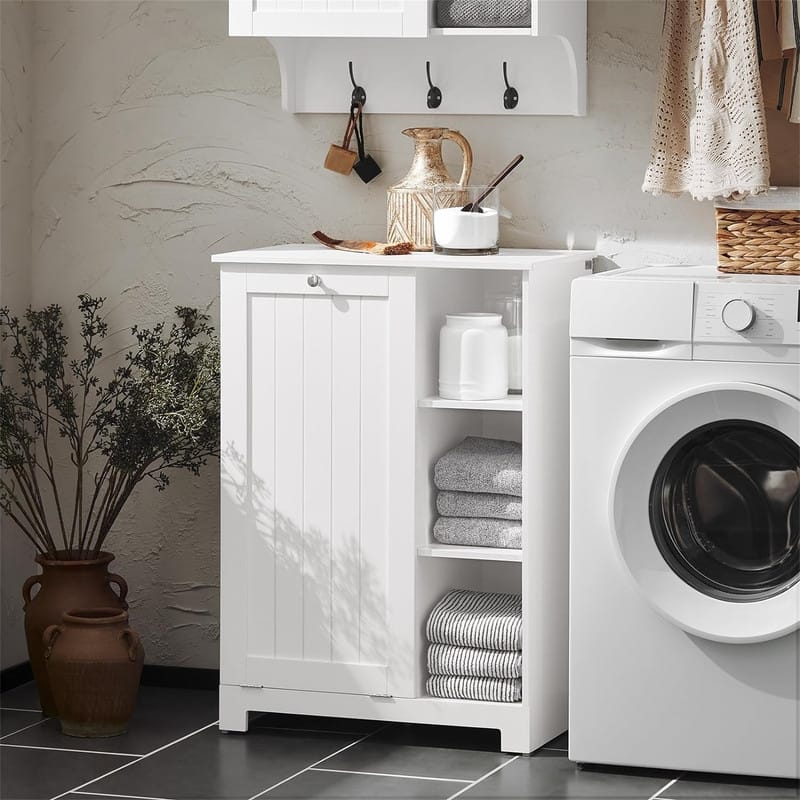 Laundry Cabinet Laundry Chest Bathroom Storage Cabinet - 23.6"L x 15"W x 33.5"H - 23.6"L x 15"W x 33.5"H - White