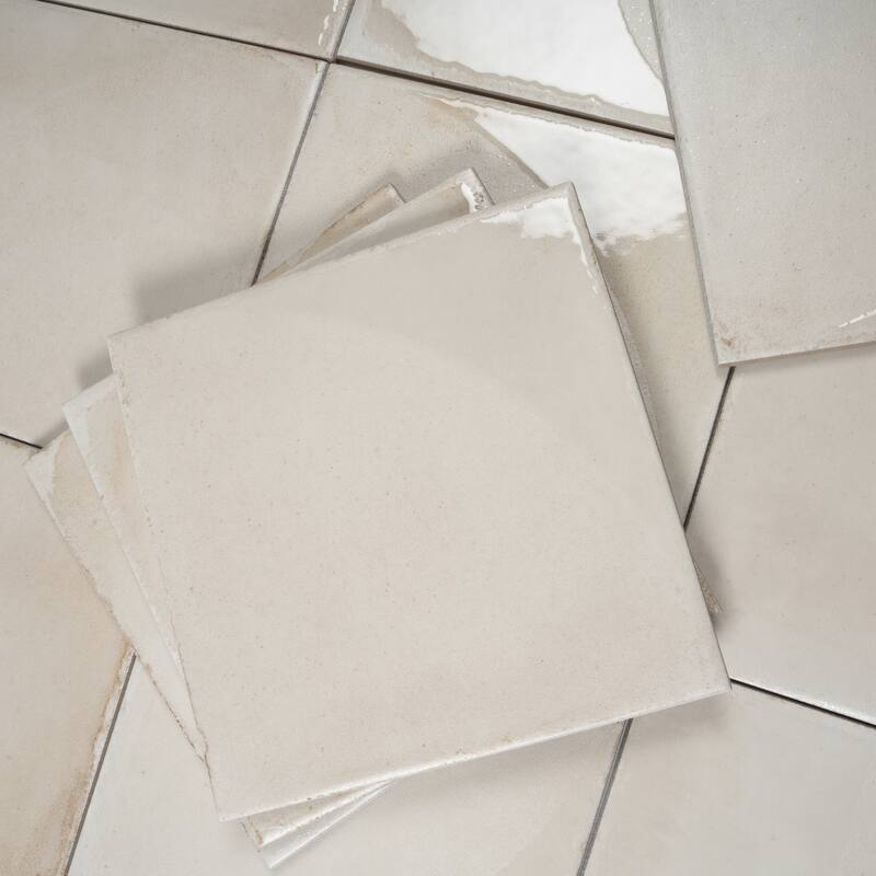 Cadence 8x8 Warm Ivory Porcelain Square Motif Wall and Floor Tile (12.49 sq ft/case) - 29 Pack