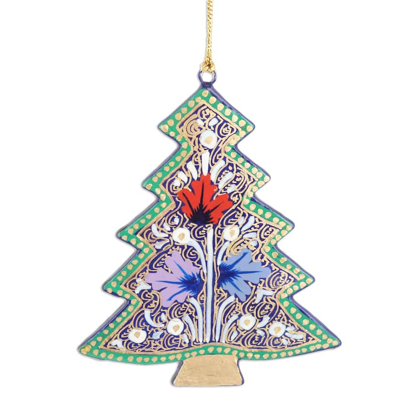 Novica Handmade Blue Forest Wood Ornaments (Set Of 3)