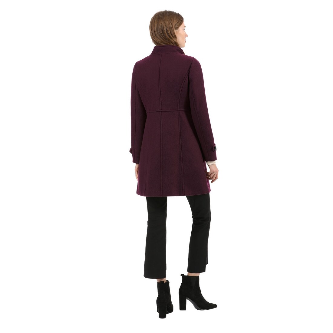 Shop Women S Stand Collar Double Breasted Winter Outwear A Line