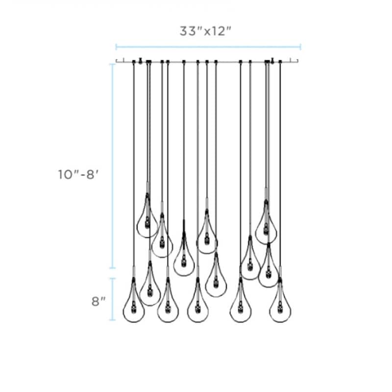14 Glass Globes Dimmable LED Chrome Chandelier