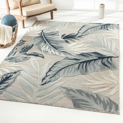 Sevita Botanical Textured Contemporary Indoor/Outdoor Area Rug
