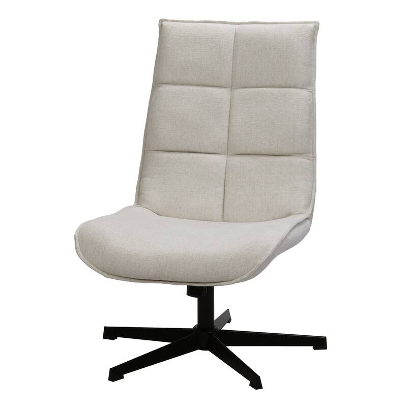 Homy Casa Upholstered Swivel Task Chair with Adjustable Height and High Back for Home Office and Study Use - Beige
