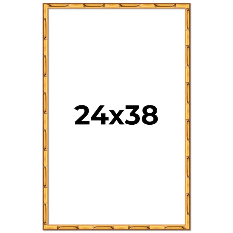 24x38 Frame Gold Bamboo Picture Frame Modern Photo Frame Includes UV Acrylic Shatter Guard Front Acid Free Foam Backing Board