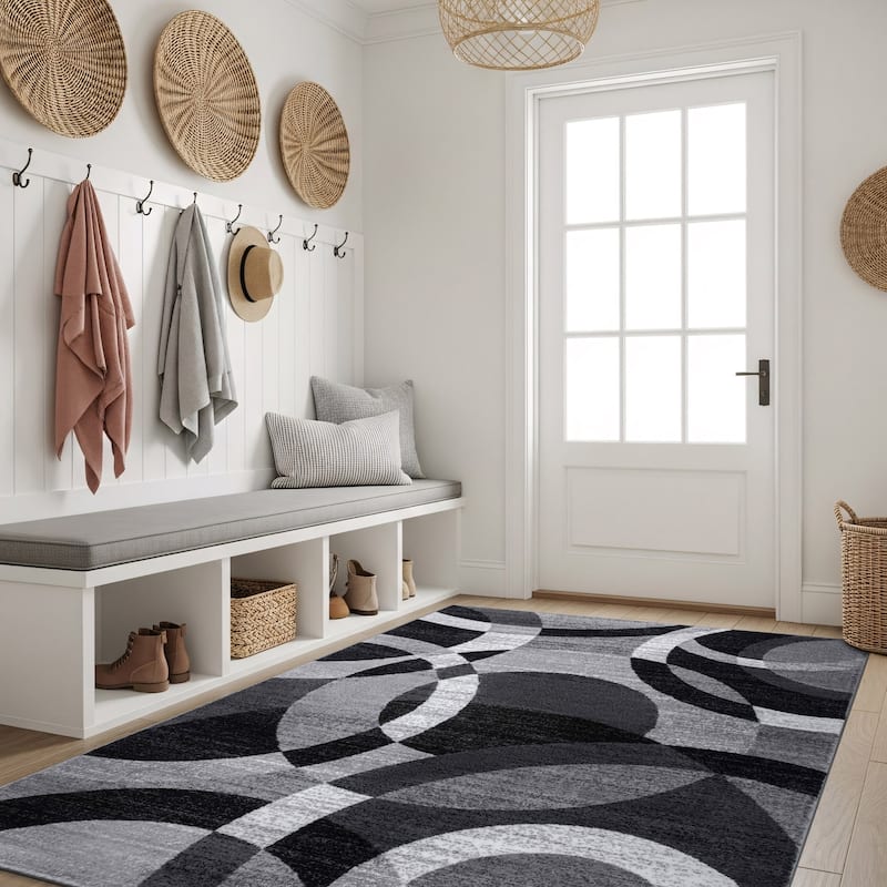 World Rug Gallery Geometric Circles Area Rug