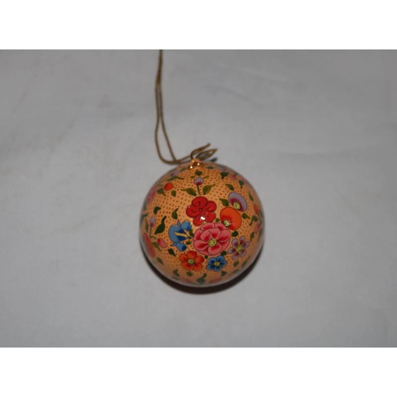 Handmade Christmas Ornaments Hand Painted by Artisan on Recycled Paper - Mir 2 - One Size