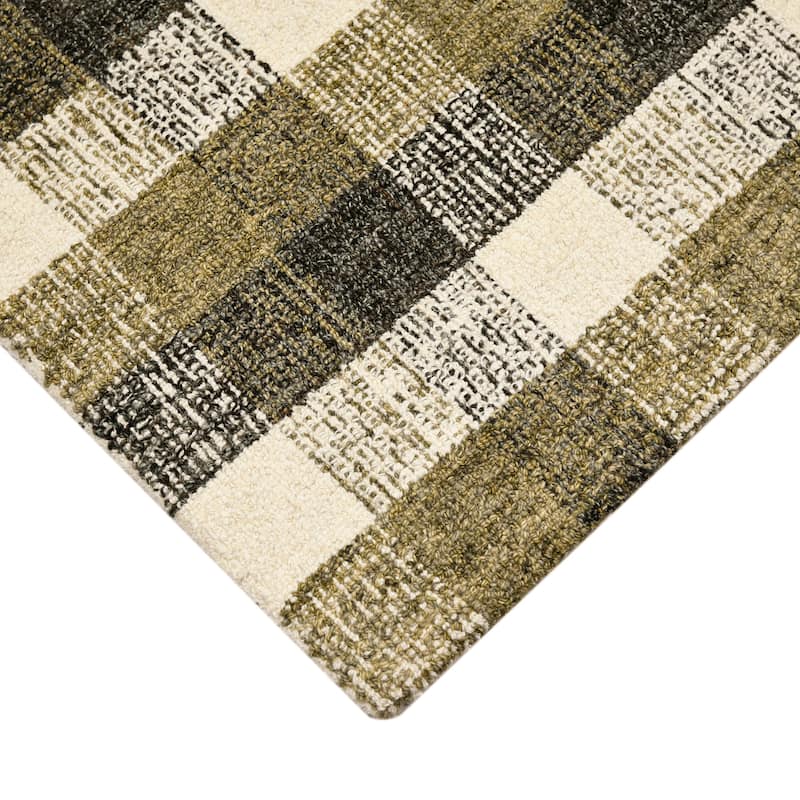 Tennessee Tartan Plaid Hand-Tufted Wool Rug