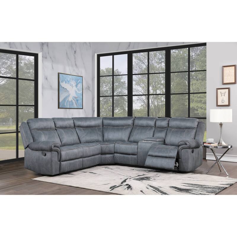 Everwell Sectional Sofa with 2 Cup Holder - Two Tone Grey