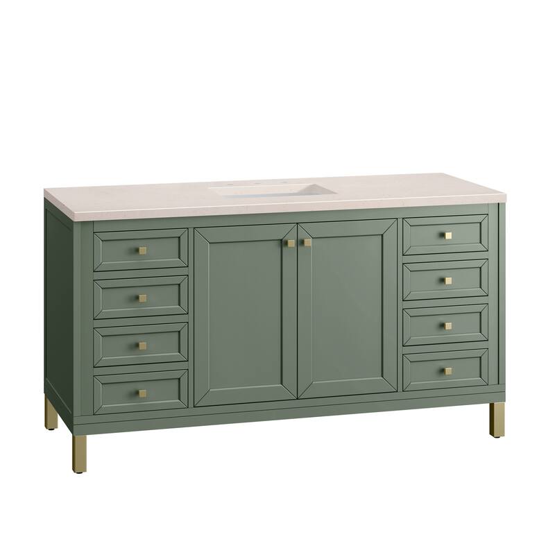 James Martin Vanities Chicago 60" Single Basin Hardwood Vanity Set