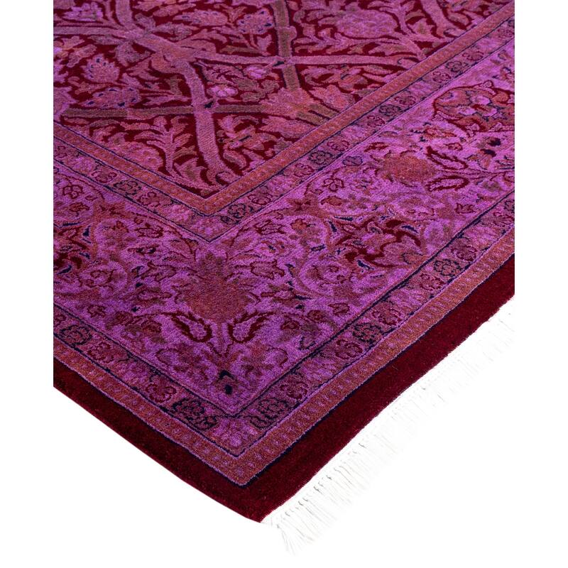 Overdyed One-of-a-Kind Hand-Knotted Area Rug - Purple - 6' 0" x 6' 2"