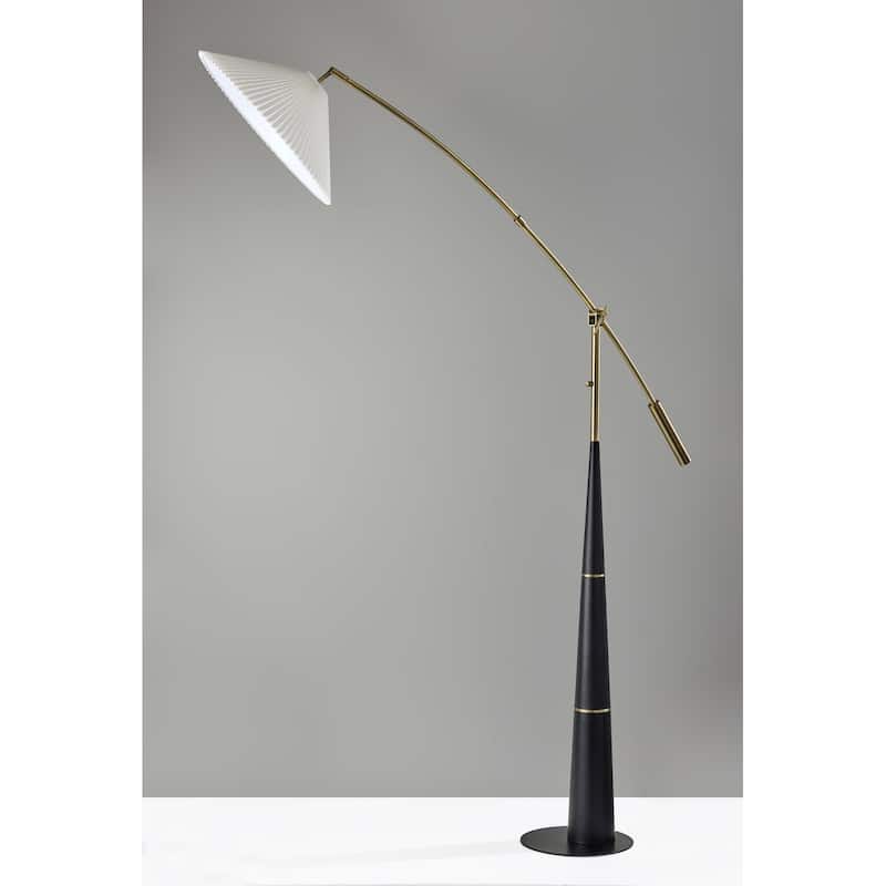 Leroy Arc Lamp - Black & Antique Brass