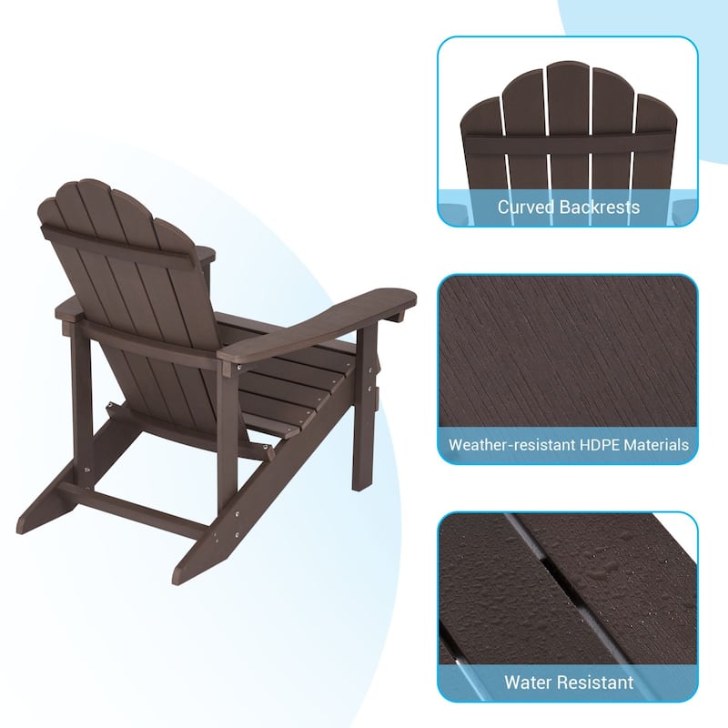 BONOSUKI Patio Adirondack Chairs Weather-resistant(Set of 2)