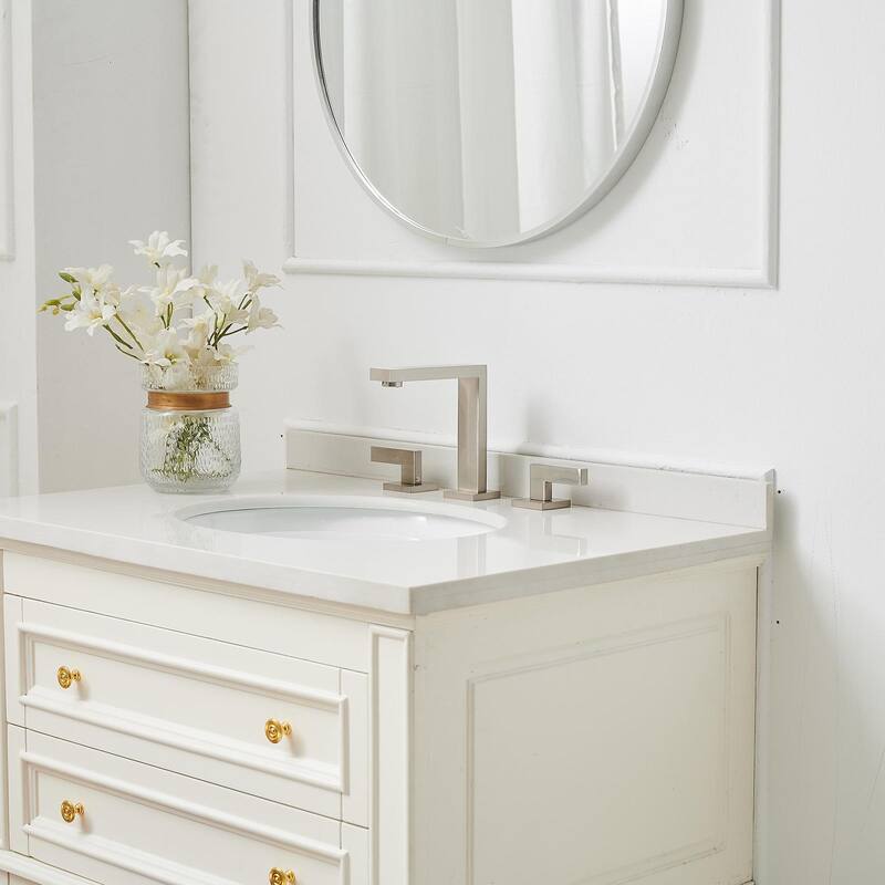 WIZ 8 in. Widespread Double Handle Bathroom Faucet With Pop-up Drain