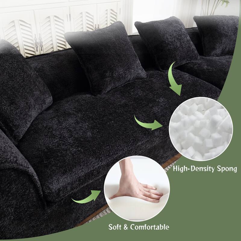 Modern Boucle 3-Seater Sofa with Double Seat and Corner Design, Oversized and Comfortable for Living Room or Office.