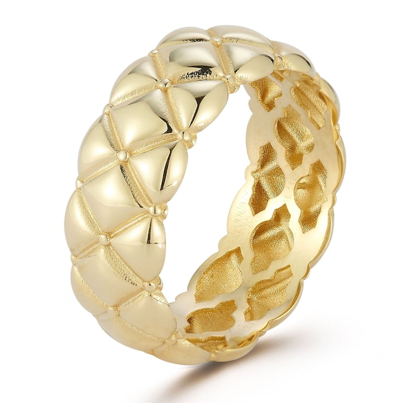 Soleil 14K Gold Quilted Band Ring