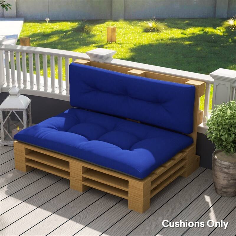 Two Piece Outdoor Indoor Bench Cushion Set Seat and Back 47 Inch Polyester Tufted Cushions - 47.2" L x 30.3" W x 3.9" H