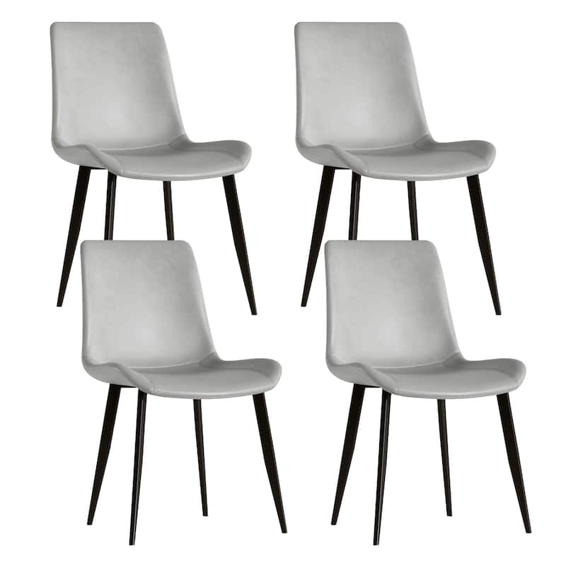 Modern Dining Chair Set Of 4 Pieces, With Floral Pu Leather Seats And Carbon Steel Legs, Suitable For Home, Restaurant