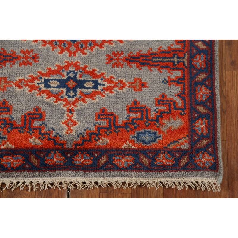 Gray Viss Indian Runner Rug Handmade Wool Carpet - 2'8"x 10'0"