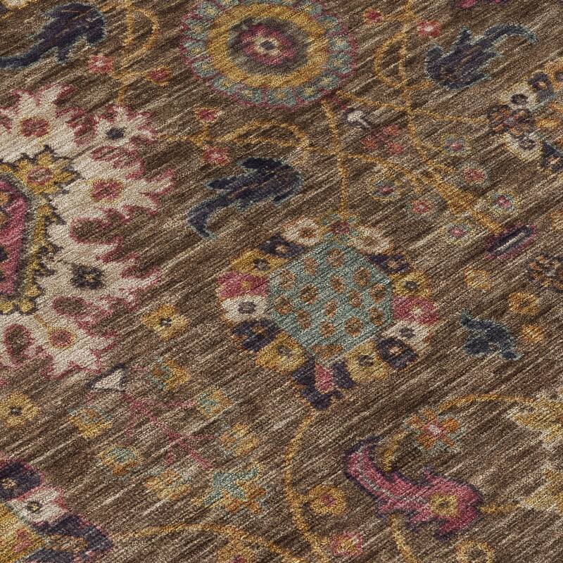 Machine Washable Indoor/Outdoor Boho Traditional Chantille Rug