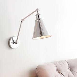 Elliot 7" Adjustable Arm Metal LED Wall Sconce, Chrome by JONATHAN Y