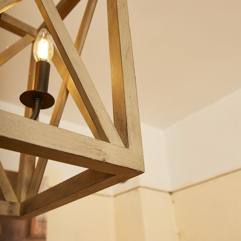 3 - Light Anchor Grey Oak And Matte Black Pendant - 12.5"x12.5"x20.27"