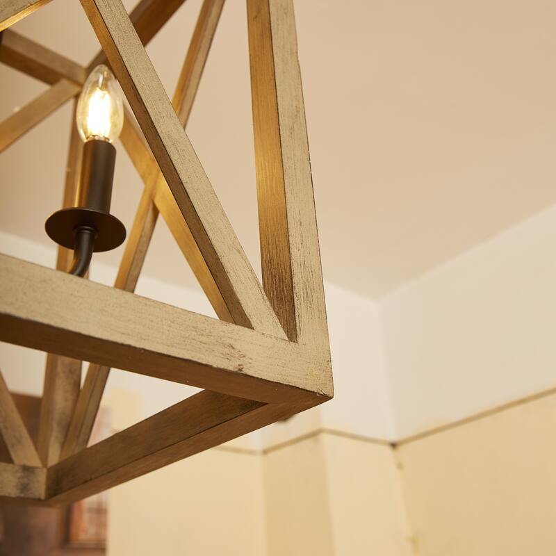 3 Light Candle Style Rectangle / Square Chandelier - 20.23"*12.12"*12.12"