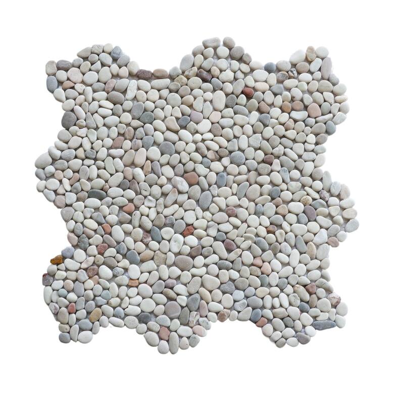 Mix Colour Mini Pebble Mosaic Backsplash Tiles for Kitchen Walls, Shower Bathroom Floors 12" X 12" (11 Sqft per case)