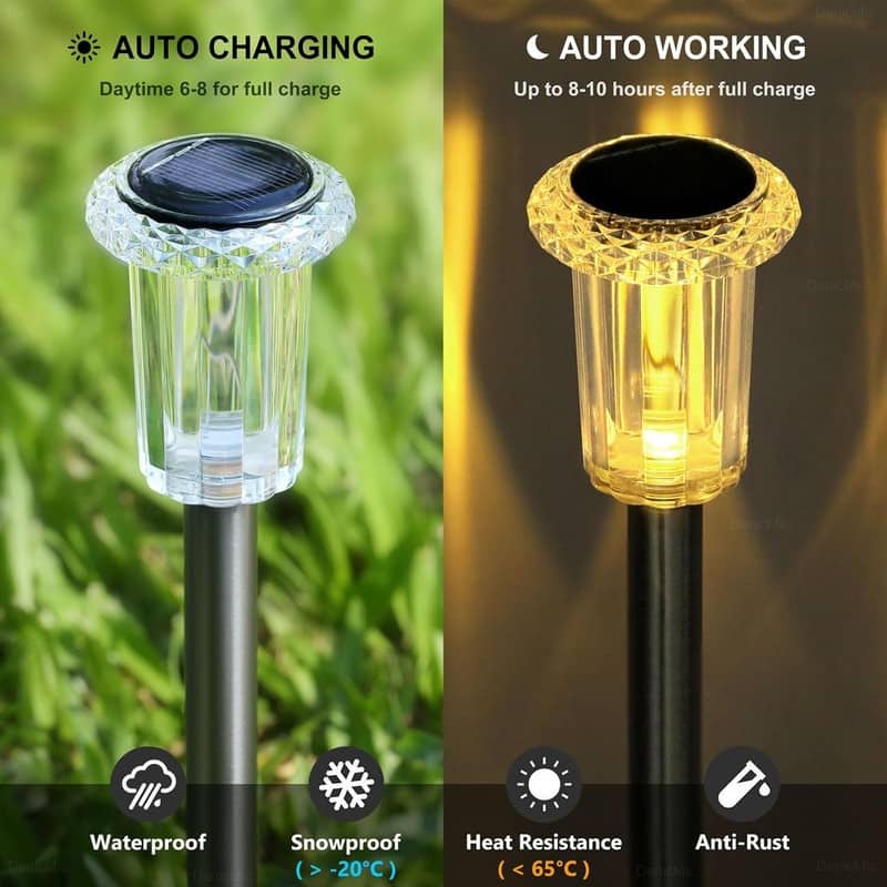 Solar Lights Outdoor Pathway Lights 6000K LED Waterproof